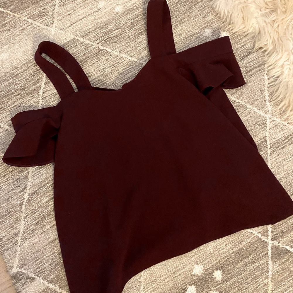 Top shop cold shoulder frill Bardot  blouse